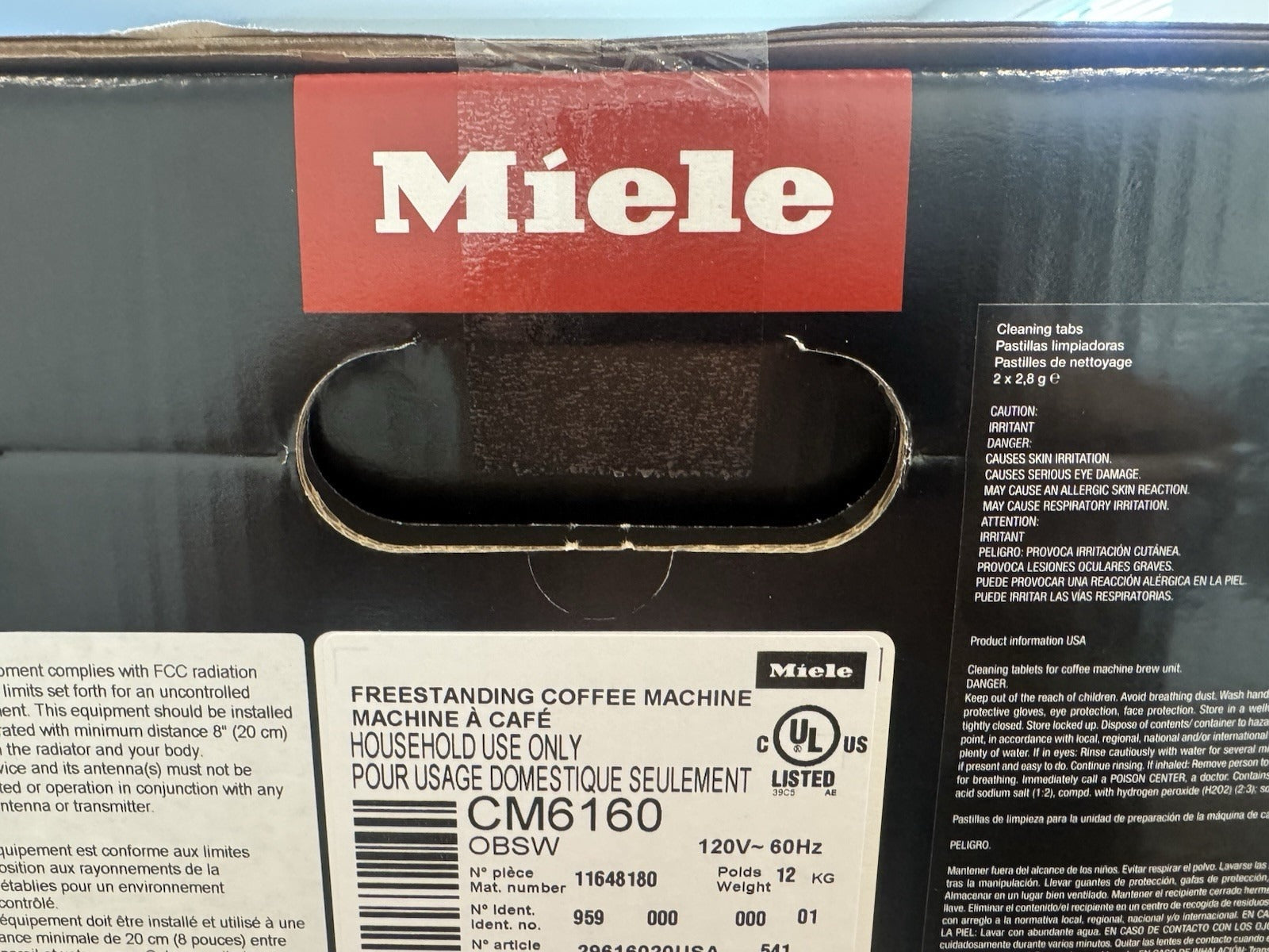 Miele CM6160 MilkPerfection Coffee Machine – Brand New, Factory Sealed, Automatic Espresso Maker